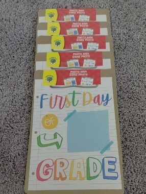 (5) First Day of Grade Photo Signs - Bright Multicolor